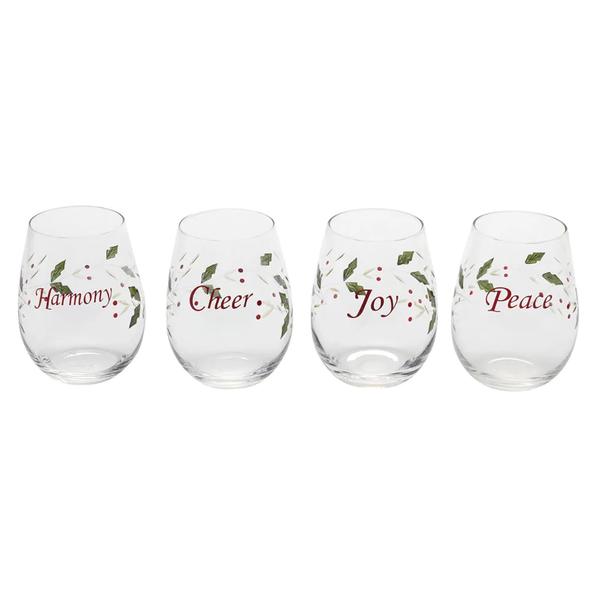 Pfaltzgraff(R) Winterberry Stemless Wine Glasses - Set of 4