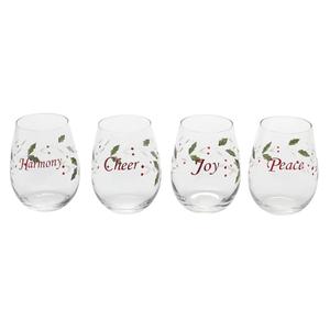Pfaltzgraff(R) Winterberry Stemless Wine Glasses - Set of 4