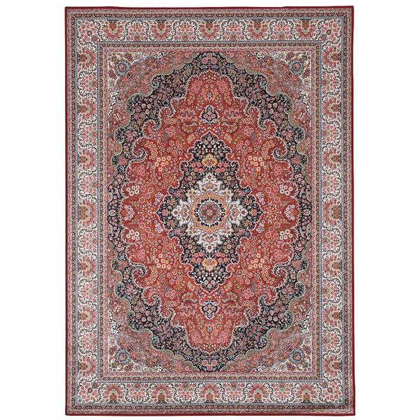 Linon Emerald Collection Red Area Rug - 5x7