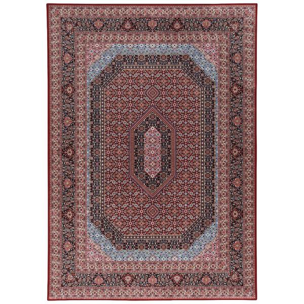 Linon Emerald Collection Red Detailed Rectangle Rug