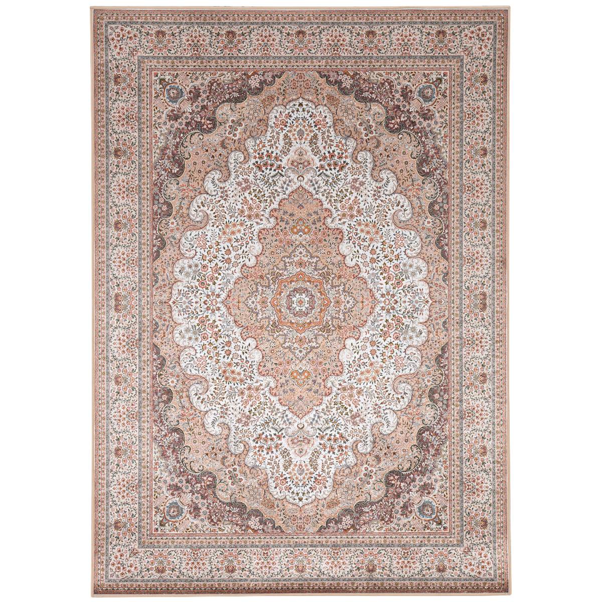 Linon Emerald Collection Ivory Detailed Rectangle Rug