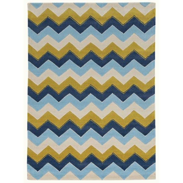 Linon Home Decor Trio Blue Area Rug - 5x7