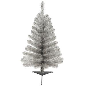 Puleo International 3ft. Silver Tinsel Christmas Tree