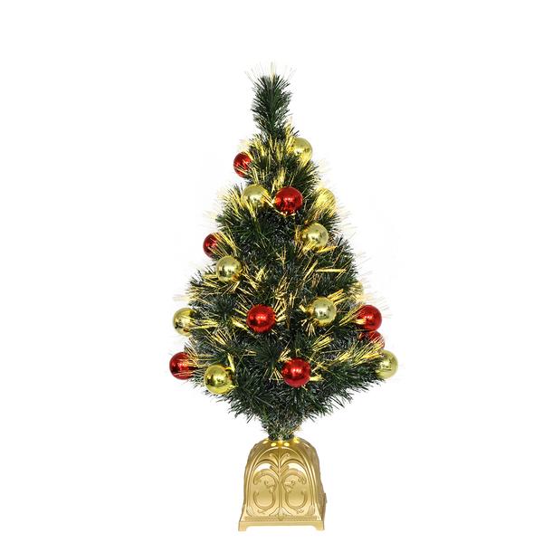 Puleo International 3ft. Red and Gold Ornament Christmas Tree