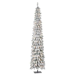 Puleo International 7ft. Pre-Lit Flocked Alpine Christmas Tree