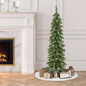 Puleo International 4ft. Pre-Lit Artificial Alpine Christmas Tree alternate view