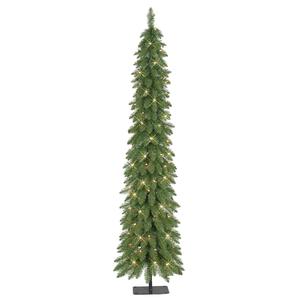 Puleo International 6ft. Pre-Lit Artificial Pencil Christmas Tree