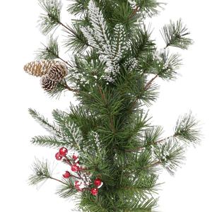 Puleo International 9ftx10in Life-Like 220 Tips Decorated Garland alternate view