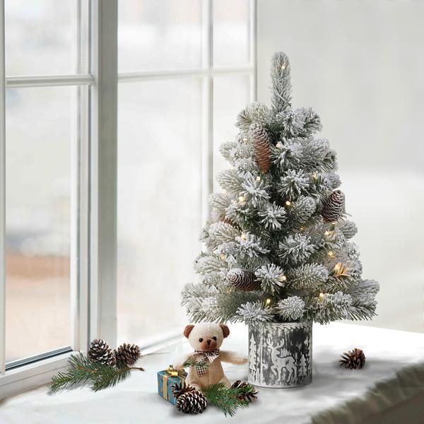 Puleo International 2ft. Flocked Artificial Christmas Tree alternate view