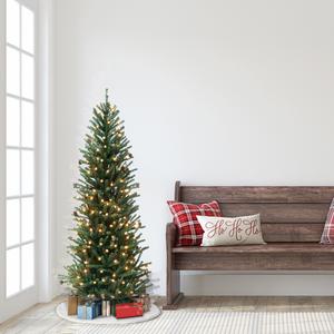 Puleo International Pre-Lit 5ft. Fir Pine Cone Christmas Tree alternate view