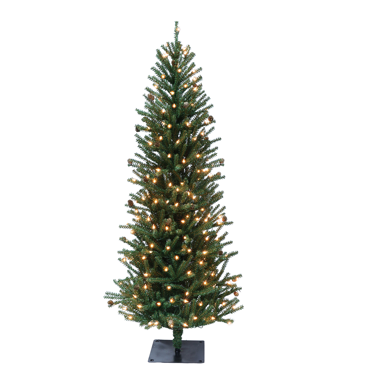 Puleo International Pre-Lit 6ft. Fir Pine Cones Christmas Tree