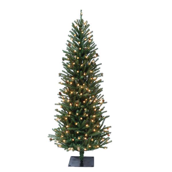Puleo International Pre-Lit 6ft. Fir Pine Cones Christmas Tree