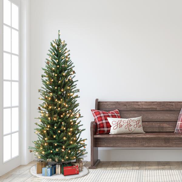 Puleo International Pre-Lit 6ft. Fir Pine Cones Christmas Tree alternate view