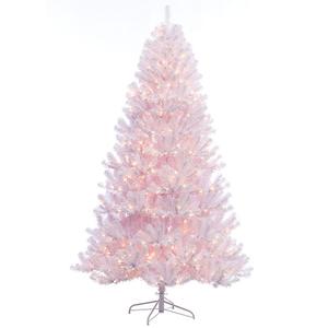 7.5ft. White Noble Fir Christmas Tree with 600 Clear Lights