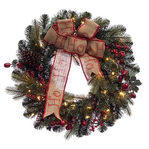 24in. Pre-lit wreath with 35 Clear Light
