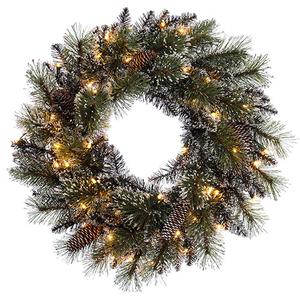 24in. Pre-lit wreath with 50 Clear Lights