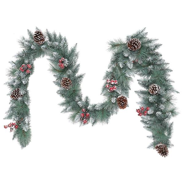 Puleo International 9ft. Sterling Pine Artificial Glitter Garland