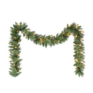 Puleo International 9ft. Battery Operated Pre-Lit Garland