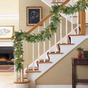 Puleo International 9ft. Battery Operated Pre-Lit Garland alternate view