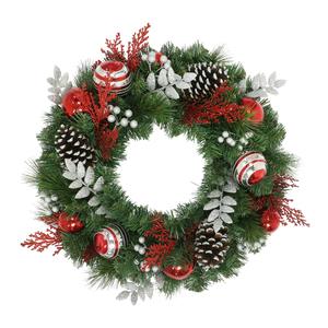 Puleo International 24in. Red Decorated Artificial Wreath