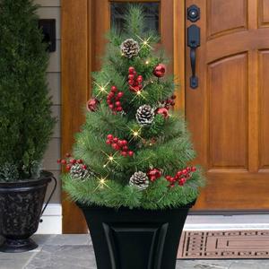 Puleo International 30in. Pre-Lit Ornament Urn Filler - Set of 2 alternate view