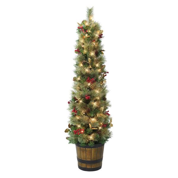Puleo International 5ft. Pre-Lit Potted Artificial Christmas Tree