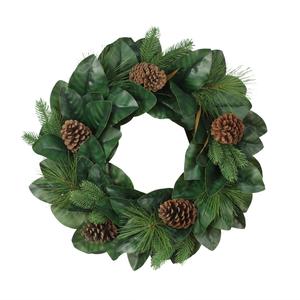Puleo International 24in. Wreath w/Magnolia Leaves