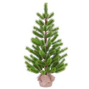 Puleo International 3ft. Artificial Christmas Tree in Burlap Sac