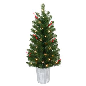 Puleo International 3.5ft. Pre-Lit LED Potted Christmas Trees