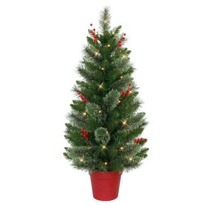 Puleo International 2pk. 3.5ft. Pre-Lit Potted Christmas Trees