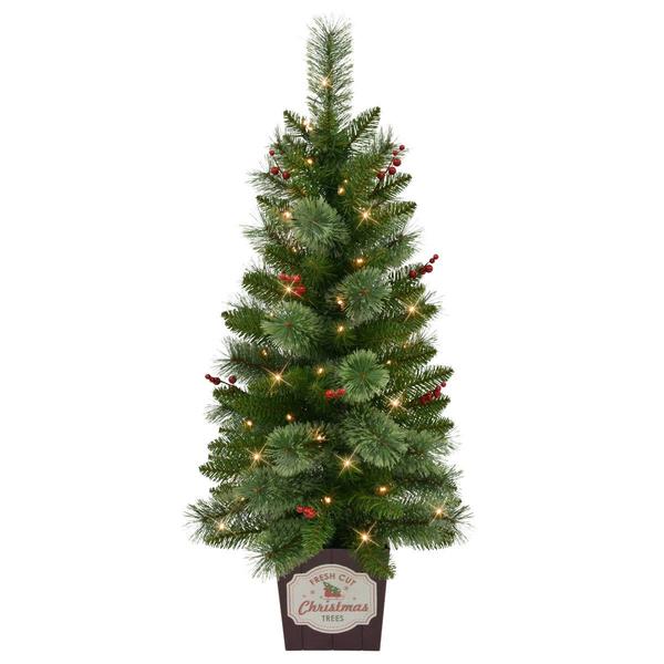 Puleo International 2pc. Cashmere Pre-Lit Potted Christmas Trees