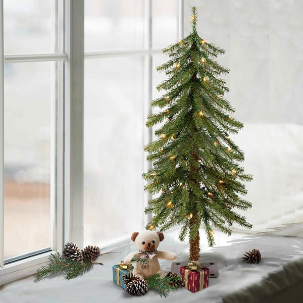 Puleo International Pre-Lit 3ft. Pencil Alpine Christmas Tree alternate view