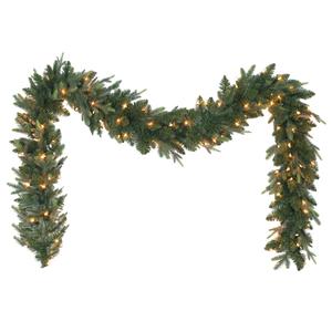 Puleo International 9ft. Pre-Lit Balsam Fir Garland