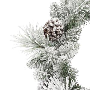 Puleo International 24in. Pre-Lit Flocked Berkshire Spruce Wreath alternate view