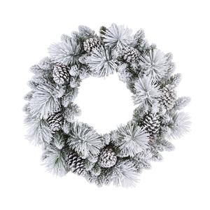 Puleo International 32in. Flocked Berkshire Spruce Wreath