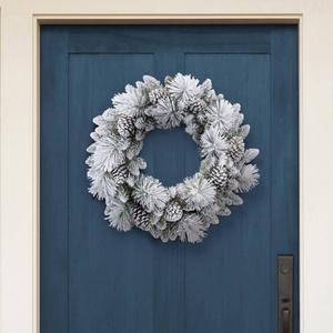 Puleo International 32in. Flocked Berkshire Spruce Wreath alternate view