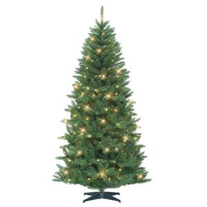 Puleo International 7ft. Pre-Lit Artificial Christmas Pine Tree