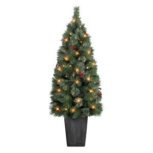 Puleo International 4ft Battery Operated Potted Pine Tree