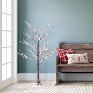 Puleo International 4ft. Pre-Lit Artificial Christmas Twig Tree alternate view