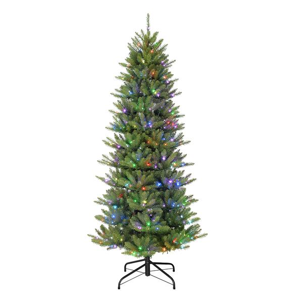 Puleo International Pre-Lit 7.5ft. Slim Fraser Fir Christmas Tree