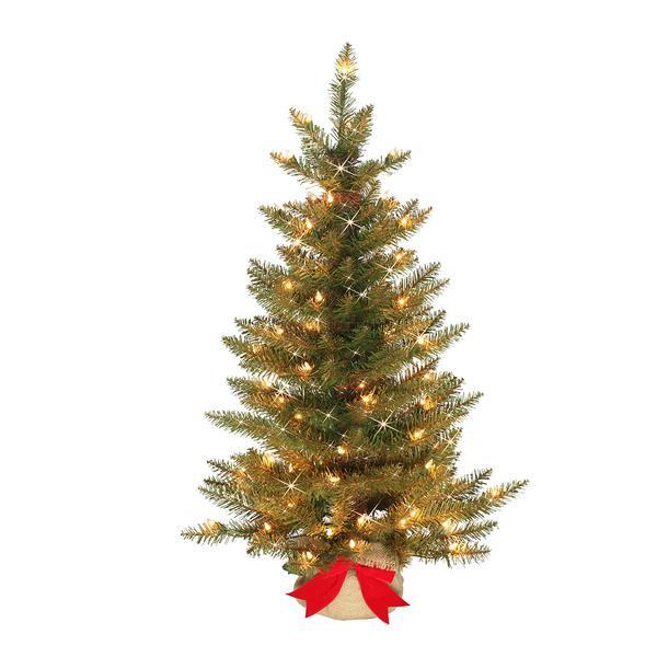 Puleo International 3ft. Pre-Lit Slim Franklin Fir Christmas Tree