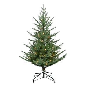Puleo International 4.5ft. Pre-Lit Hillside Pine Christmas Tree