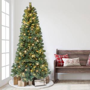 Puleo International 7.5ft. Pre-Lit Pine Christmas Tree alternate view