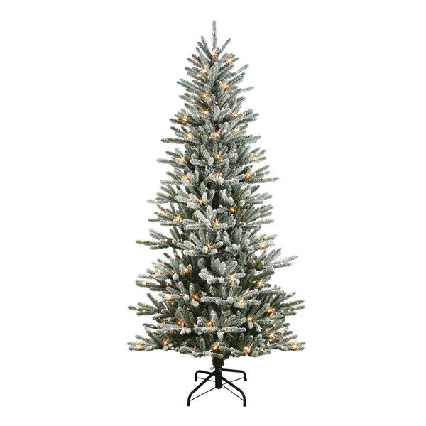 Puleo International 7.5ft. Pre-Lit Spruce Christmas Tree