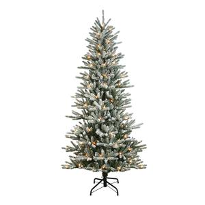 Puleo International 7.5ft. Pre-Lit Spruce Christmas Tree