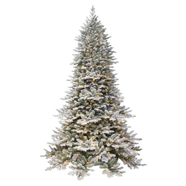 Puleo International 7.5ft. Flocked Royal Fir  Christmas Tree
