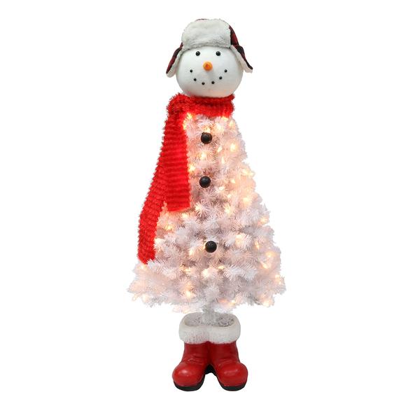 Puleo International Pre-Lit 4ft. Snowman Christmas Tree