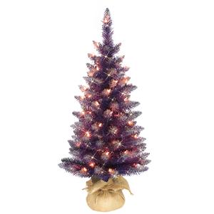 Puleo International 3ft. Pre-Lit Purple Artificial Christmas Tree