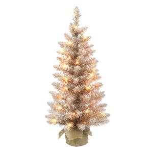 Puleo International 3ft. 50 Clear Incandescent Rose Gold Tree