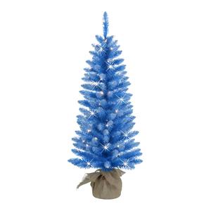 Puleo International 4ft. Pre-Lit Artificial Burlap Tree